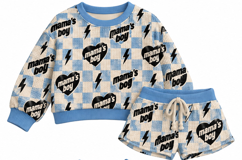 River & Ray Co Waffle Knit Long Sleeve and Shorts Set | Mama's & Daddy's