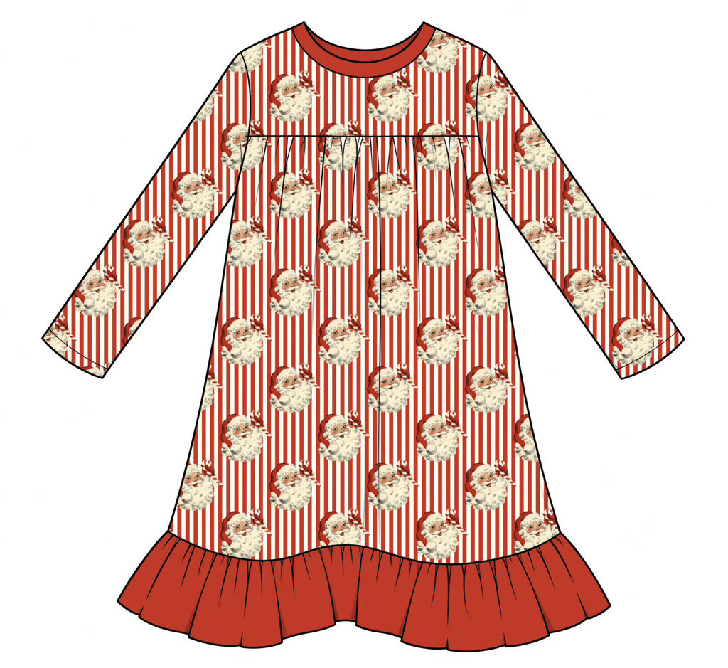 River & Ray Co.  Bamboo Nightgown| Candy Cane Santa